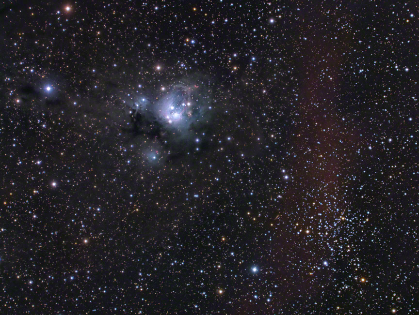 Reflection Nebula NGC 7129 and Open Cluster NGC 7142