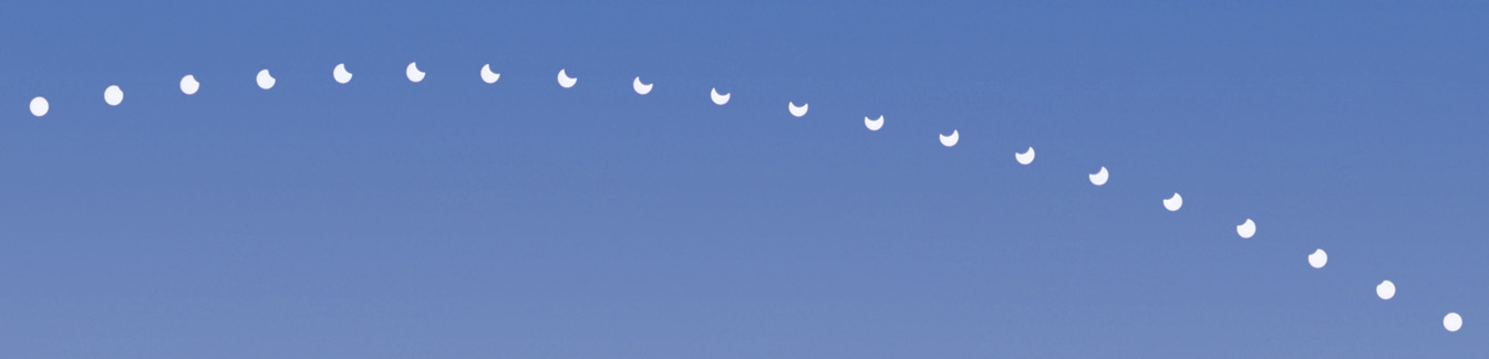 Closeup of partially eclipsed sun